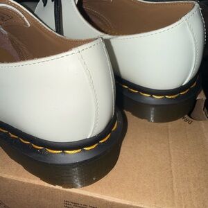 Dr. Martens White and Tan Leather Low-Top Shoes